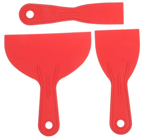 DIYEAH 3 Stück Spachtelspachtel aus PVC Rot mit Flexiblen Füllklingen Wandspachtel für Tapezieren und Dekoration Praktisches Malerwerkzeug