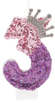 CAPASTEC Candele Compleanno Numero 5 Rosa Viola 1 Pz Decorazione Torta | Materiale: Paraffina, Polvere Di Cipolla. Dimensioni: 7.5x4 Cm. Per Occasioni Speciali. Facile Da Accendere, Senza Fumo.