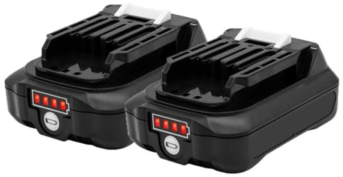 Pack-2 Batterie de Rechange BL1021B pour Makita BL1016, BL1041B, BL1040B, BL1020B Compatible avec Les Batteries Makita 12V Max CXT, 12V, 2,0 Ah