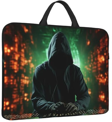 Laptoptasche Hacker Attack Laptop-Hülle, wasserabweisend, Computer-Tragetasche, Aktentasche mit Griff