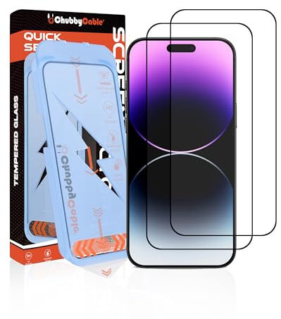 chubbycable 2PCS ChubbyShield Ultra for iPhone 16 Pro Max HD Tempered Glass Screen Protector, Ultra-easy Install Box, Auto Dust-Elimination & Bubble Free