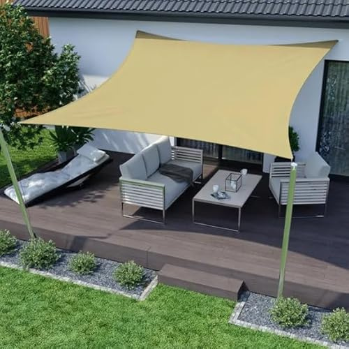 jarolift Basic Sonnensegel Quadratisch, Wasserabweisend, Sonnenschutz Sichtschutz für Terrasse Garten Balkon, Polyestergewebe 300 x 300 cm, Sand