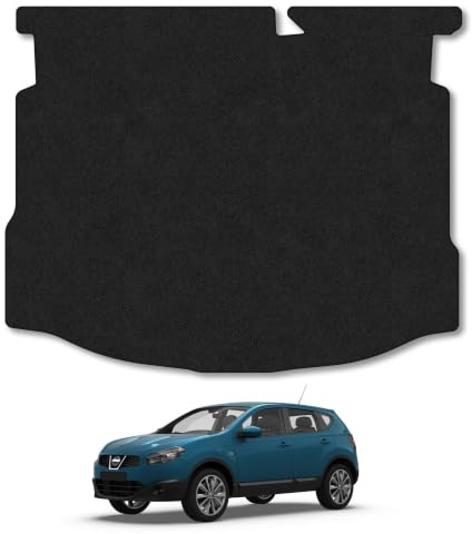 Nissan Qashqai (2007-2014) Carpet Boot Mat | Black Edge Trim Tailored Fit Boot Liner Full Coverage Protection Accessories Easy Clean Anti Slip Made in the UK