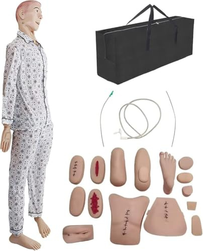 UIGJIOG Puppe Erste-Hilfe-Kit Puppe für Pflegerausbildung Männliche Pflegepuppe Lehrpuppe Ganzkörperpuppe für Wiederbelebung für Ausbildung, Lehre und Erste Hilfe für Erwachsene