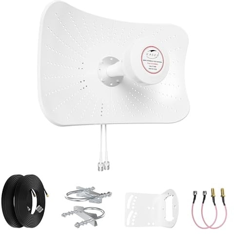KASER Antenna 5G 4G LTE Mimo 1710-6000 MHz Guadagno fino a 19 dBi compatibile per Router 5G 4G Connettore N-SMA con TS9 - X2 Cavi 10M