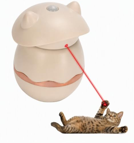 Colexy Juguete Láser Automático para Gatos, Puntero Láser Giratorio 360°, Juguete Interactivo Recargable con Sensor de Movimiento para Gatos de Interior, Gatitos y Perros