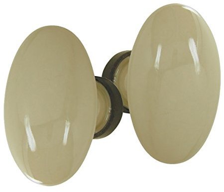 DOOR TOOLS Bouton Double Ovale pour Porte intérieure Porcelaine de Limoges Beige