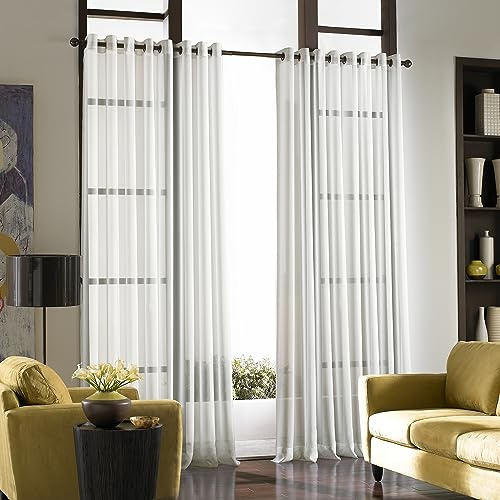 Curtainworks Soho Voile Sheer Grommet Curtain 59 x 132 Winter White 1 Panel