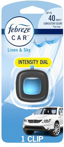 Febreze Car Air Freshener Vent Clip, Linen & Sky, 1 Count