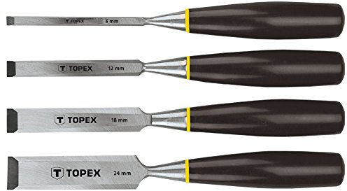 Topex 09A310 - Pack de 4 formones (6, 12, 18, 24 mm)