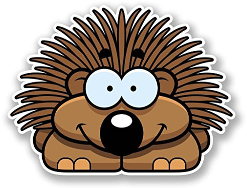 DestinationVinyl 2 x Happy Igel Vinyl Aufkleber Aufkleber Laptop Reise Gepäck Auto Cool Schild Fun # 6086-10cm/100mm Wide