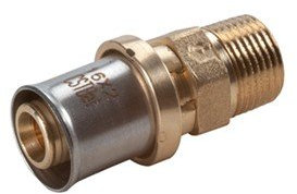 Giacomini - RM107 RACCORDO A PRESSARE DIRITTO Maschio GIACOMINI x Acqua - RM107-3/4 x (26x3)