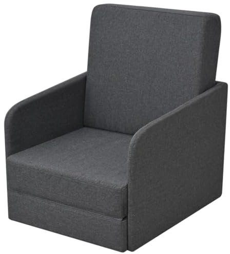 vidaXL Schlafsessel Schlafcouch Ausziehbar Stoff 59,5 x 72 x 72,5 cm dunkelgrau
