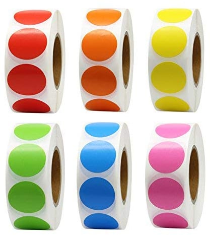 Hcode 1 Inch Color Coding Label Garage Sale Blank Yard Sale Price Stickers Round Colorful Permanent Adhesive Dots Stickers Glossy Writable Paper Labels 6000 Pieces