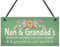 RED OCEAN Nan & Grandad Hanging Wall Plaque Nan Gifts For Grandad Grandma Birthday Home Garden Decor