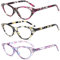 Inlefen Damen Lesebrille Frühling Scharnier Damen Vintage Cat Eye Lesebrillen mit Strasssteinen 1.00 to 4.00