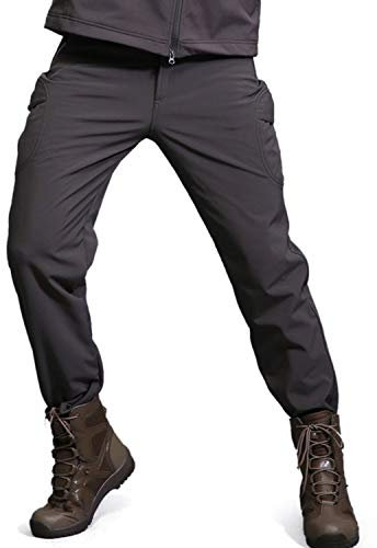Freiesoldaten Uomo Softshell Vello Foderato Impermeabile Pantaloni Escursionismo Sciare Caldo Inverno All'aperto Pantaloni