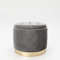 PLAYBOY Pouf mit Stauraum, goldenem Metallfuss, Samtbezug mit Chesterfield-Optik in Grau, Sitzbox mit abnehmbaren Deckel, Ottoman, Fussablage, Retro-Design, Club-Stil, Anthrazit, Samt, Stoff