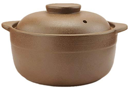 YHRJ Ollas creuset Cazuela Cazuela de cerámica de Gas sin esmaltar de Color Puro Olla de Barro Plana Multifuncional sin Revestimiento de espodumena Apto para 1-5 Personas