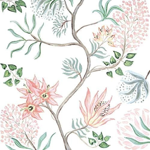 Miss Lovely Lot de 40 serviettes à motif fleurs roses et vertes pour Pâques Décoration de table printemps et été