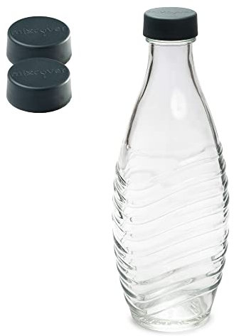 mixcover Deckel passend für SodaStream Crystal und Penguin Glasflasche Ersatzdeckel Verschluss 2er Set