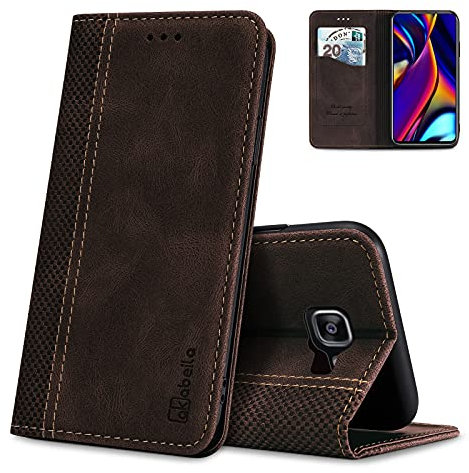 AKABEILA Hülle für Samsung Galaxy A5 2017 Handyhülle PU Leder Flip Case Ständer Brieftasche Schutzhülle Klapphülle Tasche Case mit [Kartenfach] [Standfunktion] [Magnetisch], Dunkelbraun