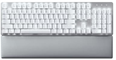Razer Pro Type Ultra - Tastiera meccanica wireless per la massima produttività (Switch da tastiera silenziosi e tattili, Poggiapolsi in morbida similpelle, Dongle multi-dispositivo) US Layout, Bianco