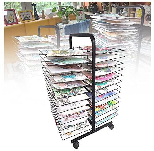 ZXFF Porte-sèche-Linge d'art Mobile,Rack De Séchage for La Peinture,Adapté À La Maison Ou À La Salle De Classe,Protéger Les Œuvres d'art Lorsque Le Séchage 26FLOORS (Size : 26 Layers Double-Sided)