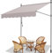 Fiqops Klemmmarkise mit Handkurbel Balkon, UV-beständig, ohne Bohren, 100% Polyester, höhenverstellbar, Sonnenschutz, Terrassenüberdachung, Einfache Montage 150x120 x 200-300 cm Beige