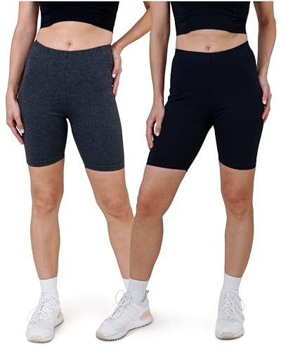 SES Lot de 2 leggings courts en coton pour femme