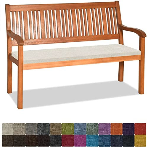 Orumrud Bankauflage Stuhlkissen Bankkissen mit Krawatte Waschbar,80x40x5cm,1 2 3 4-Sitzer Sitzkissen rutschfeste Auflage für Gartenbank,Küche,Terrasse Innen und Außenbereich,Dicker Leinenstoff,Beige