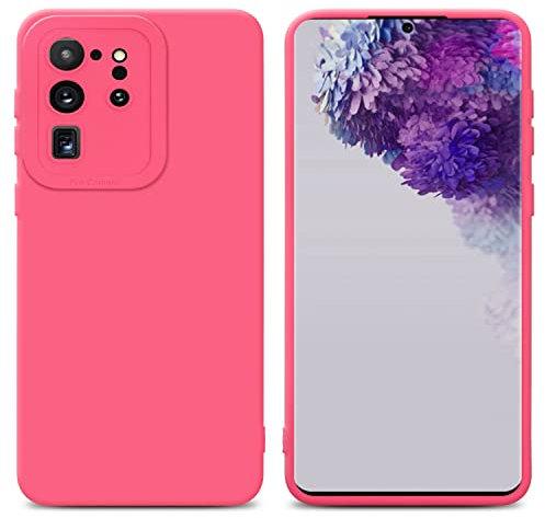 Cadorabo Hülle kompatibel mit Samsung Galaxy S20 Ultra Schutzhülle TPU Silikon Case Liquid Design mit Kameraschutz Slim Kratzfest Weiche Gummi mit Rundumschutz Case Hülle für Galaxy S20 Ultra in Rot