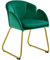 Yaheetech Velvet Tub Chair Vanity Chair, Modern Accent Armchair with Golden Mental Legs for Living Room/Bedroom/Makeup, Green