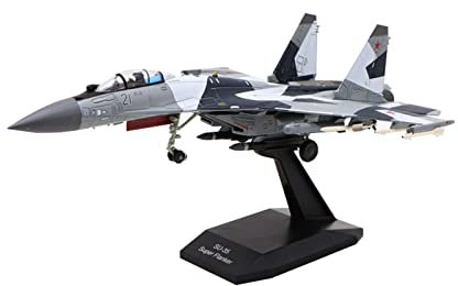 FMOCHANGMDP Flugzeug Legierung Modelle, 1/100 Skala ВВС SU-35 Super Flanker Fighter 21 Modelle, Spielzeug Und Geschenke, 8.7 X 5.7Zoll