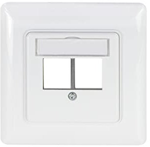 LogiLink NK4059 - Unterputzdose für 2 Keystone-Module, gerader Auslass, signalweiß