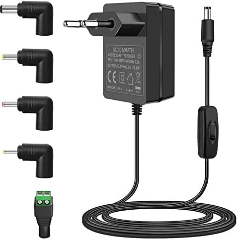 12V 2A Netzteil, AC 100-240V zu DC 12 Volt Power Adapter Kompatibel mit 12Vdc 2.0A 2000mA 1.5A 1500mA 1A 1000mA Router LED Strip Light Externe Festplatte CCTV Kamera.