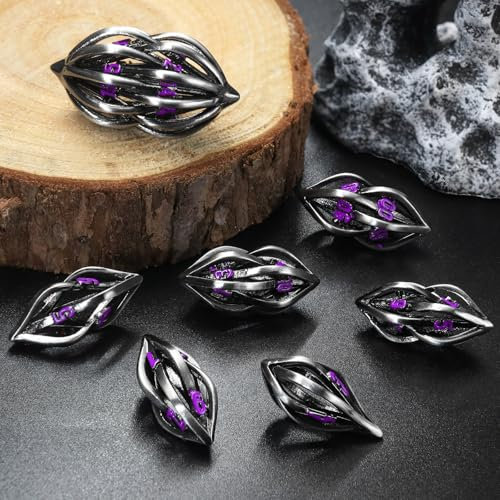 Würfelset for Dungeons and Dragons, DND Würfel 7 Pcs, ZHOORQI D&D Polyedrische Würfel Set Metall für Rollenspiele, The Arcanum Dice Set for Table Games (GZ-Purple)