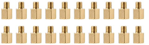 YOKIVE 20 Pcs M3 Standoff Screws, Brass Hex PCB Standoffs, Keep Height Consistent, Great for Motherboard (Gold Tone, 5mm+3mm)