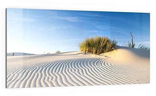 DEQORI Glasbild Echtglas | Motiv Sanddüne Ostseeküste | horizontal einteilig 100x50 cm | schöne Dekoration | Wandbild für Wohnzimmer, Schlafzimmer, Flur & Küche | moderne Wanddeko