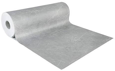 GIURI TESSUTI - Pavimento in PVC - Rivestimento per superfici in Vinile Impermeabile con texture Antiscivolo e supporto in Tessuto Insonorizzante (AL METRO, MARBLE MID)