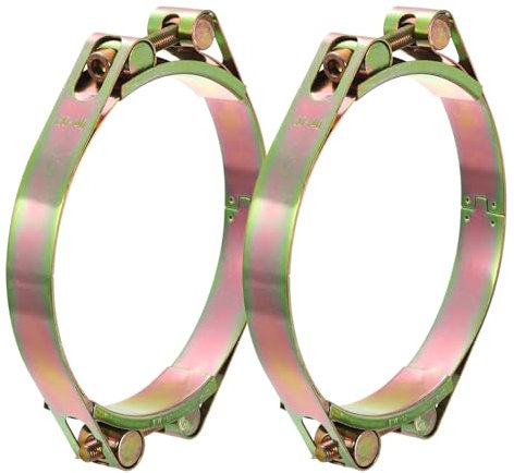 sourcing map 2Pcs T-Bolt Hose Clamps, 130-140mm/5.12-5.51 ID Range, Carbon Steel Radiator Hose Clamp Intake Clamp for Truck Exhaust
