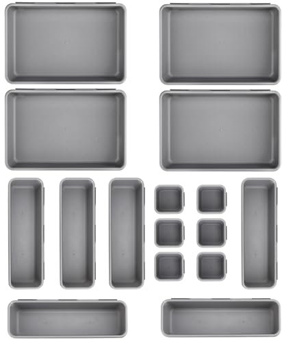 Atliberswo 16 Piezas Organizador Cajones, Organizador de Cajones,3 Tamaño,Organizador de Maquillaje Cajones,Organizador Escritorio Cajones,Para Cocina, Baño,Menaje de Cocina,Herramientas