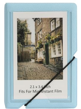 GOLDBARLEY Mini-Sofortfilm-Fotoalbum für 28 Fotos, passend für Fujufilm Instax Mini 11, 9, 8, 8+, 70, 7S, 90, 25, Polaroid, Lomography, Himmelblau, 221217A