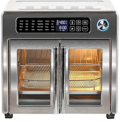 Food essentials and family helpers Smart Air Fryer Oil-free Electric Fryer Convection Oven With French Gate Extra-large Air Fryer Stainless Steel Household Appliances Air Fryer 26L Smart assistant Enj