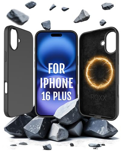 Roxx Silikonhülle | wie das Original | kompatibel mit iPhone 16 Plus | MagSafe kompatibel | preisgekrönt | strapazierfähiges Hardcase mit weicher Mikrofaser-Innenseite | Bildschirm- und Kameraschutz