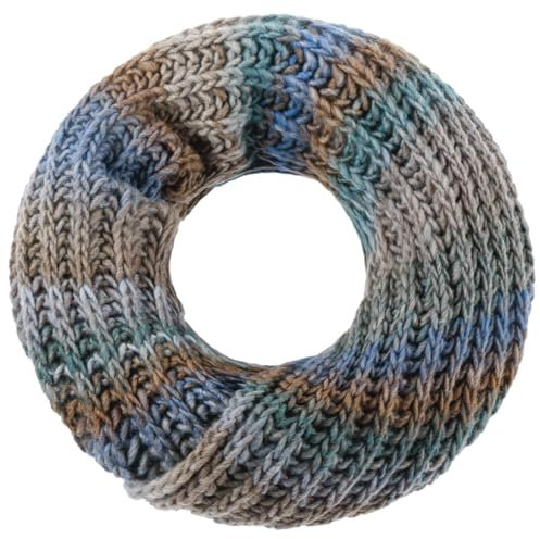 LIERYS Jasila Loopschal Damen - Mehrfarbiger Rundschal mit Schurwolle - Strickschal Made in Germany - Damenschal - Waschbarer Schal - Winterschal taupe One Size