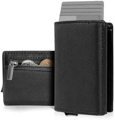 AQIANGZI Wallet,Slim Wallet, Geldbörse für Männer, Geldbörse für Herren,Schwarze Geldbörse,RFID Geldbörse,Geldbörsen für Herren und Damen mit Münztaschen.