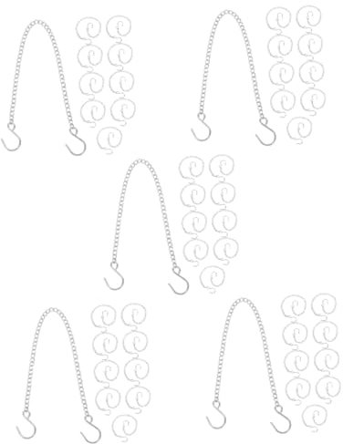 BUGUUYO 50pcs Hanging Chain for Plant Hangers and Ornament Hooks Stainless Steel Multipurpose Chains Hooks for Garden Trellis Billboards Picture Hanging
