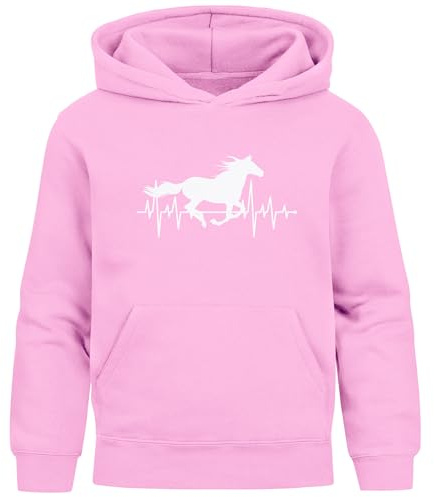 MoonWorks® Kinder Hoodie Mädchen Pferde Herzschlag Motiv Mädchengeschenke mit Pferde Print