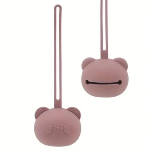 Moon Snow Panda Schnullerhalter | Hygienische Schnulleraufbewahrung | Silikon Reiseetui für Schnuller | Schnullerhalter | Schnulleretui | Schnullerhalter mit Gurt | 100% BPA- & PVC-freies Silikon in